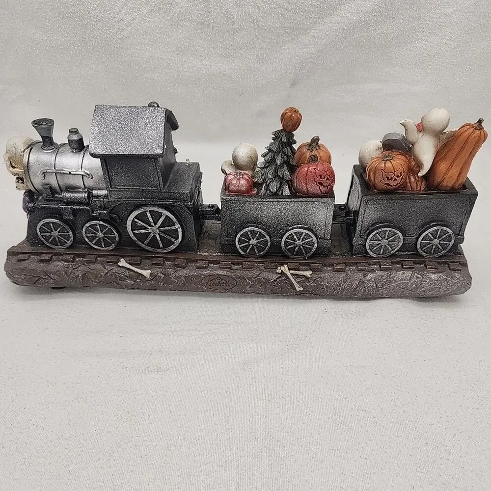 House Haunted Express Pumpkin Hollow Train LED Lighted Music With Adapter READ